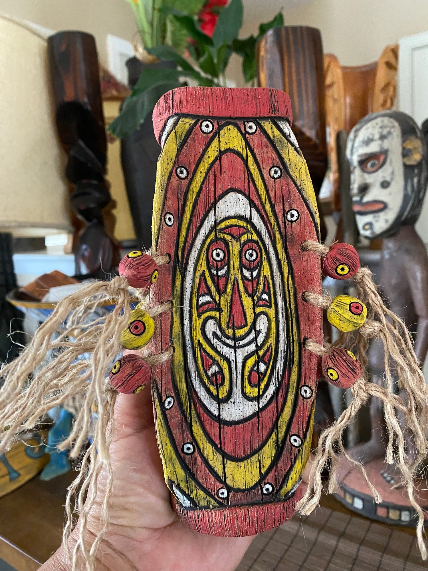 Image of Four Sided Red and Yellow PNG Shield Mug - “Gopey” - US Shipping Included 