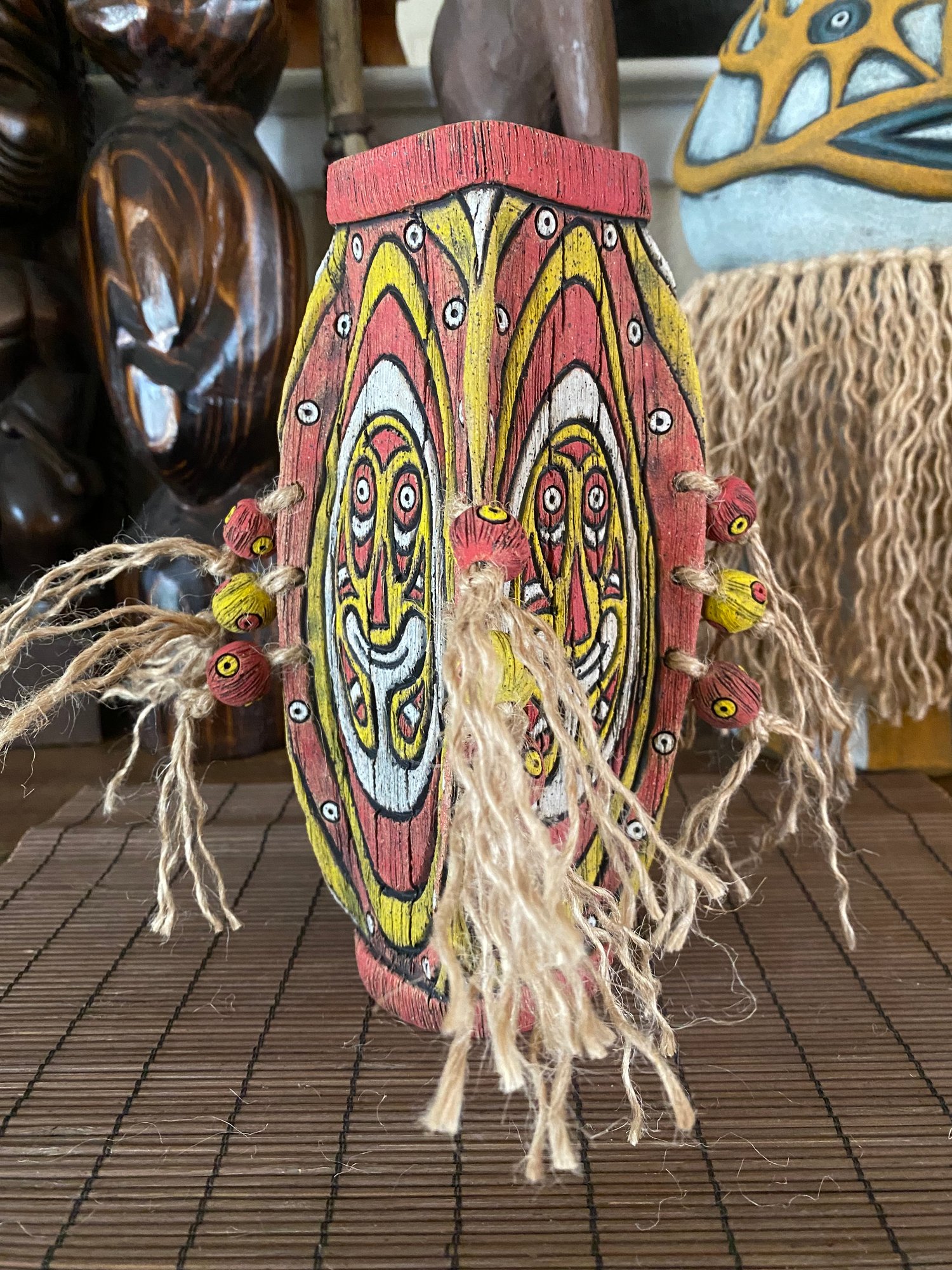 Image of Four Sided Red and Yellow PNG Shield Mug - “Gopey” - US Shipping Included 