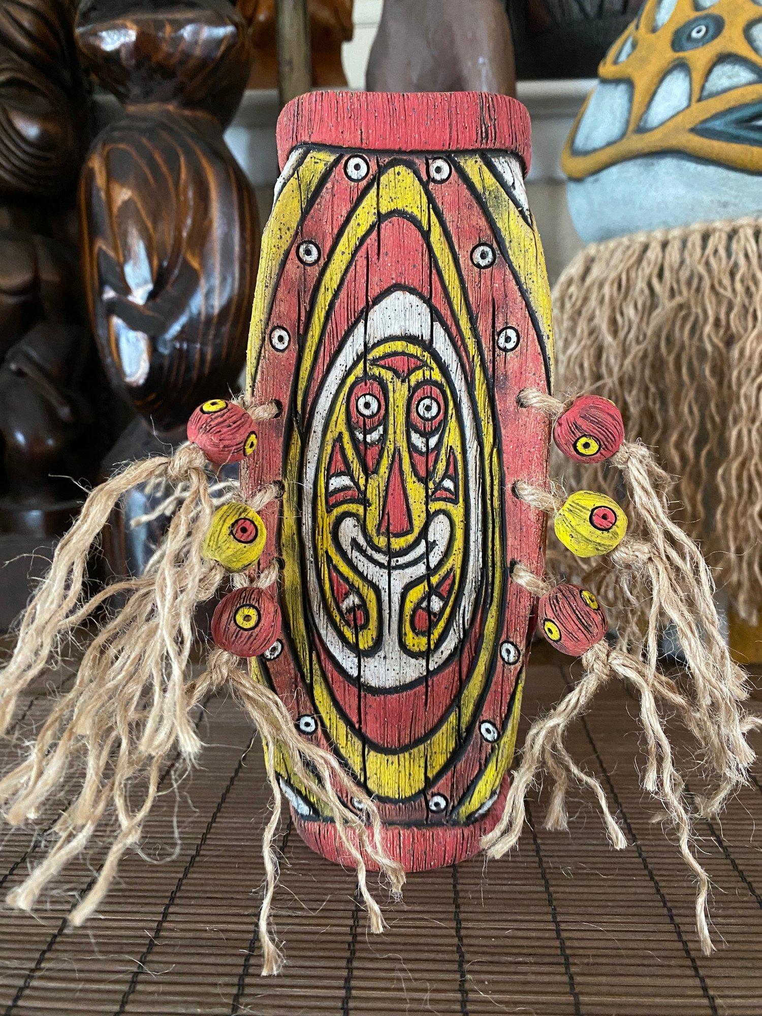 Image of Four Sided Red and Yellow PNG Shield Mug - “Gopey” - US Shipping Included 