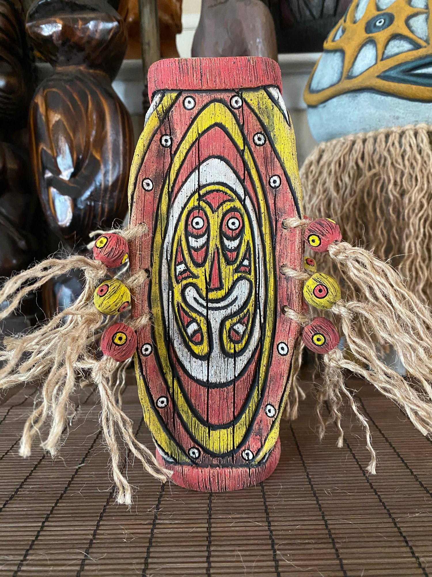 Image of Four Sided Red and Yellow PNG Shield Mug - “Gopey” - US Shipping Included 