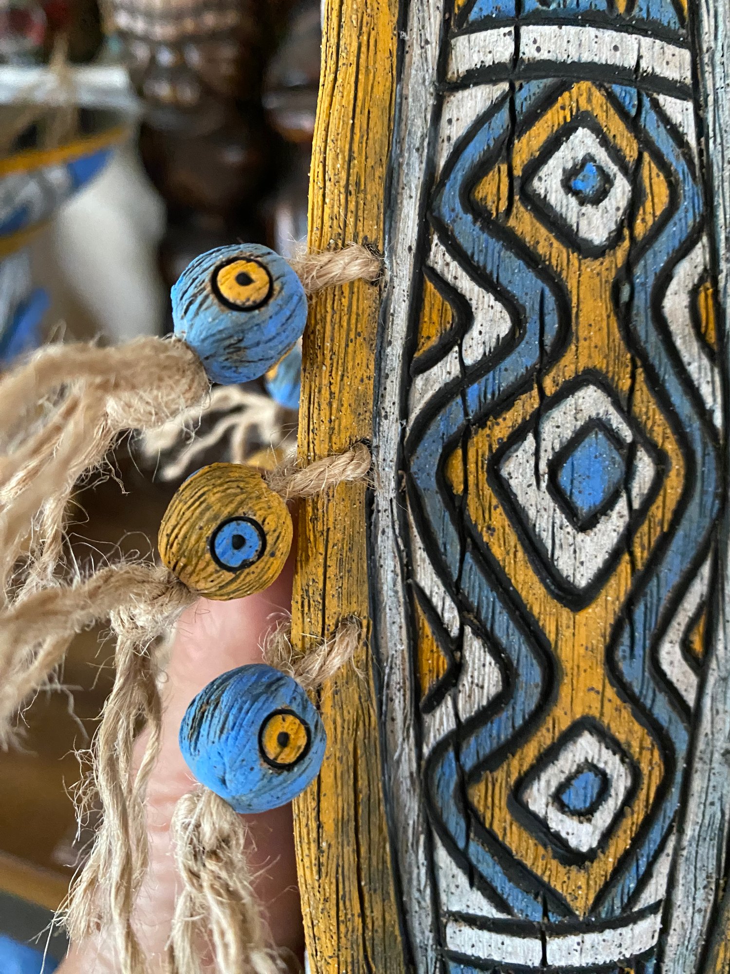 Image of Four Sided Blue and Orange PNG Shield Mug - “PNG P.O.P.” - US Shipping Included 