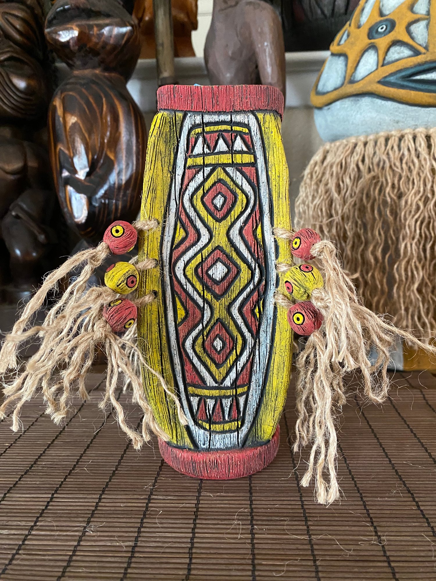 Image of Four Sided Red and Yellow PNG Shield Mug - “PNG P.O.P.” - US Shipping Included 