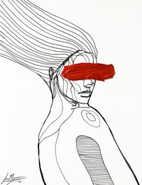 Image 1 of Traces X – The Red Veil of Silence (Original Series – Hand Painted 1/3)