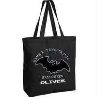 Image 1 of Halloween Trick-or-Treat Tote Bag - Fang-tastic Halloween Bat 