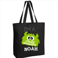 Image 2 of Halloween Trick-or-Treat Tote Bag - candy monster