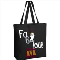 Image 1 of Halloween Trick-or-Treat Tote Bag - faBOOlous ghost
