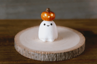 Jack-o-lantern Ghost - Miniature Clay Desk Buddy