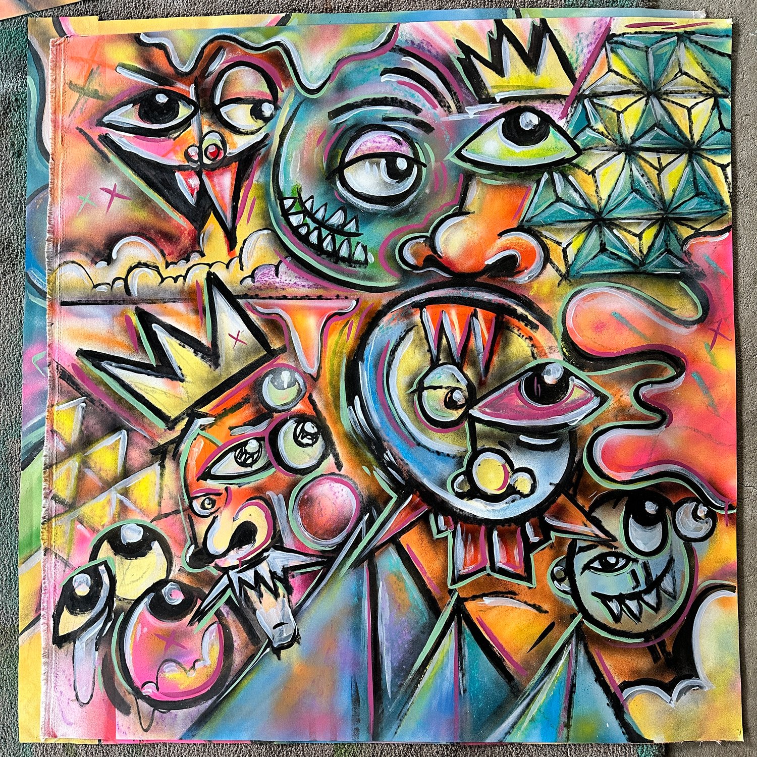 ACID 3 ORIGINAL PAINTING 40x40"