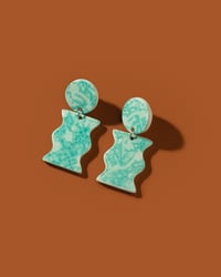 Image 1 of Dappled Wavy Vessel Stud Earrings