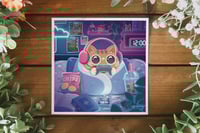 Comfy Gaming Cat - Art Print