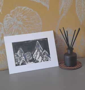 Monoprint Mountain Landscape