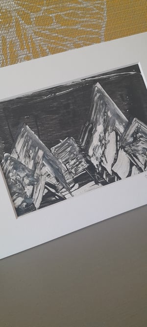 Monoprint Mountain Landscape