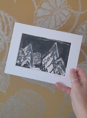 Monoprint Mountain Landscape