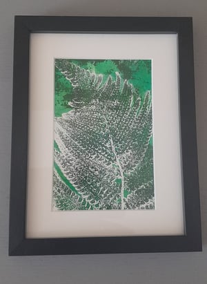 Framed Fern Leaf Monoprint