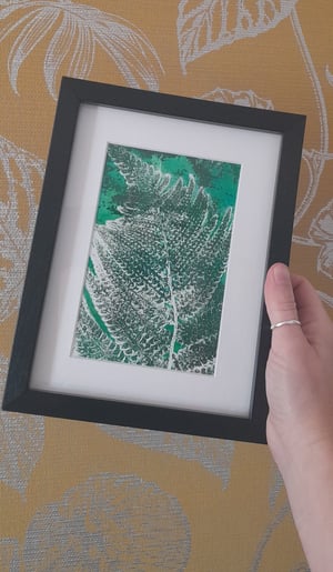Framed Fern Leaf Monoprint