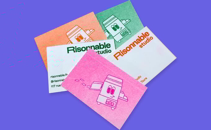 200 cartes de visite 1 couleurs recto 1 couleur verso de Risonnable Studio