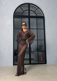 Image 1 of BROWN PAISLEY LACE SET