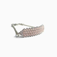 Image 1 of Bracelet rose pastel Argent tissé "Asu"