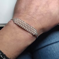 Image 2 of Bracelet rose pastel Argent tissé "Asu"