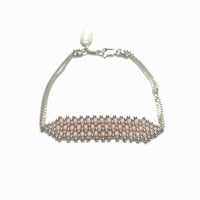 Image 6 of Bracelet rose pastel Argent tissé "Asu"
