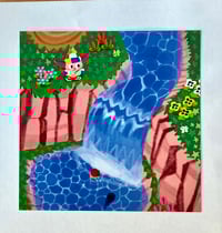 Image 2 of Waterfall fishing print