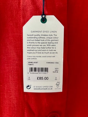 Seasalt Cornwall Linen Arame Jacket – Size 8 – £30 (was £85)