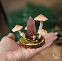 Image 4 of Fungi decoration with strawberry quartz