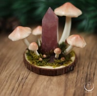 Image 3 of Fungi decoration with strawberry quartz