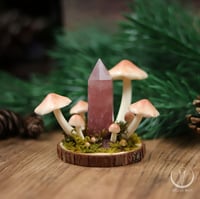 Image 1 of Fungi decoration with strawberry quartz