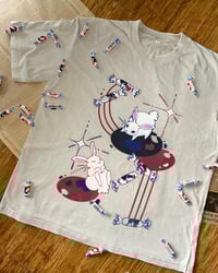 Image 1 of First Batch - White rabbit candy cotton washed  T-shirt!! 