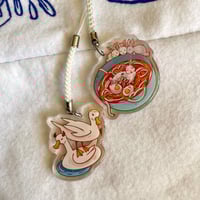 Image 1 of Acrylic phone charm - Bunny udon and Devil Angel ducks