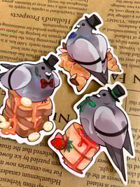 Image 2 of Dapper pigeons - pigeon vinyl stickers!