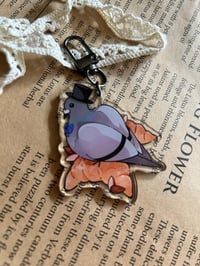 Image 4 of Mr Toast! Pigeon chilling on French toast keychain!