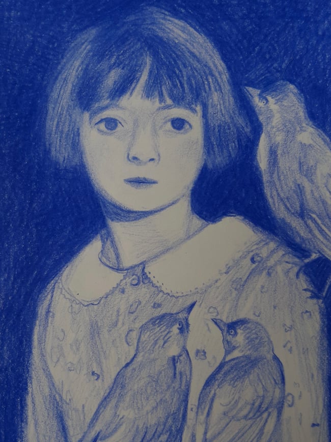 Jackdaw girl ~ Original drawing
