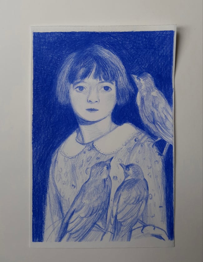 Jackdaw girl ~ Original drawing