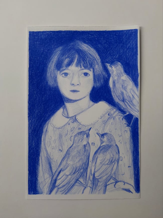 Jackdaw girl ~ Original drawing