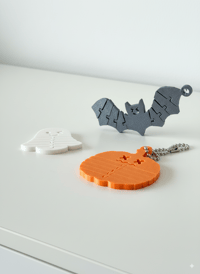 Image 1 of 🎃👻🦇 Spooky Flexi Keychains – Ghost, Pumpkin & Bat Set! 👻🦇🎃
