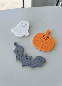 Image 2 of 🎃👻🦇 Spooky Flexi Keychains – Ghost, Pumpkin & Bat Set! 👻🦇🎃