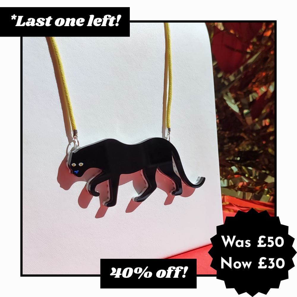Image of Reversible Panther Statement Acrylic Necklace