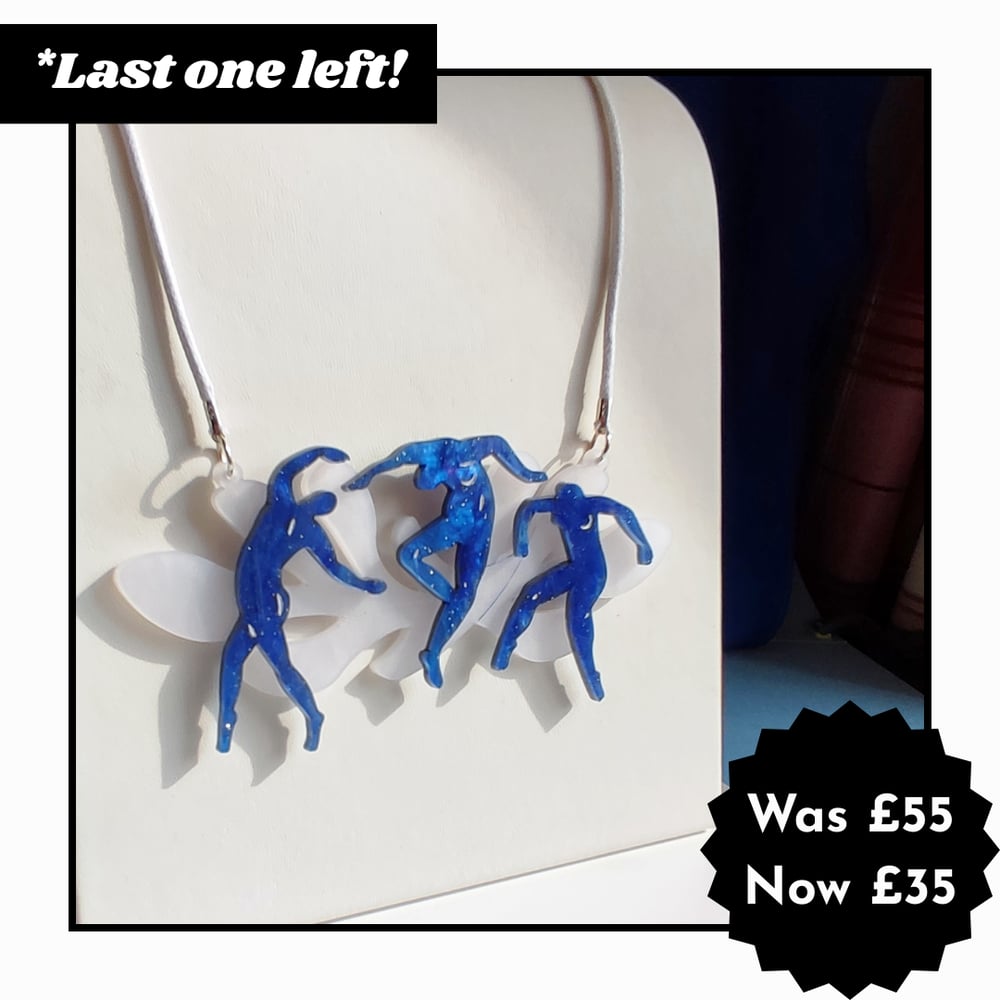 Image of Matisse Inspired Trio of Dancing Nudes Statement Acrylic Necklace