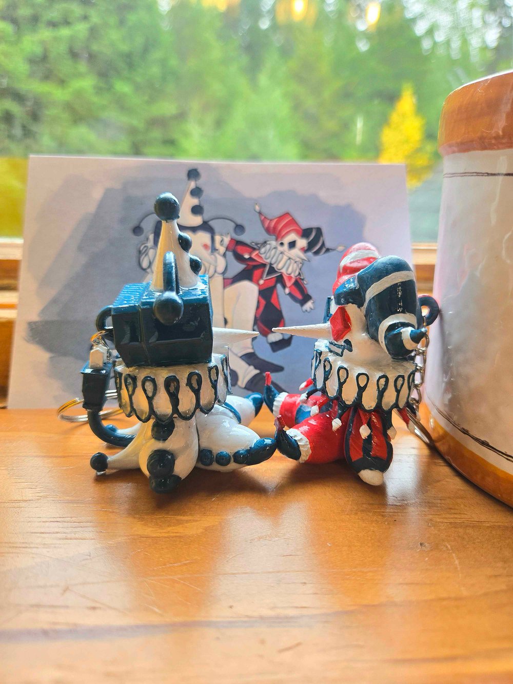 Image of Clown Spamtenna keychains and print!