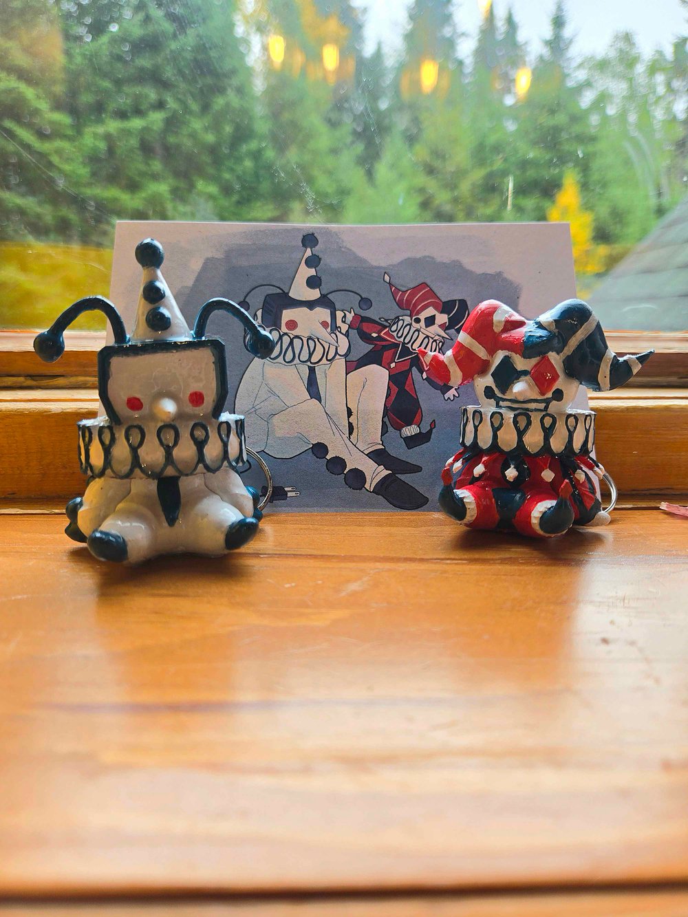 Image of Clown Spamtenna keychains and print!
