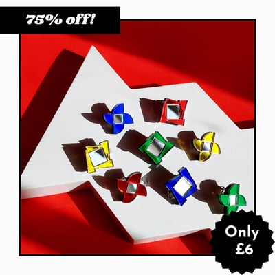 Image of Colourful Clip-on Pinwheel / Windmill Earrings