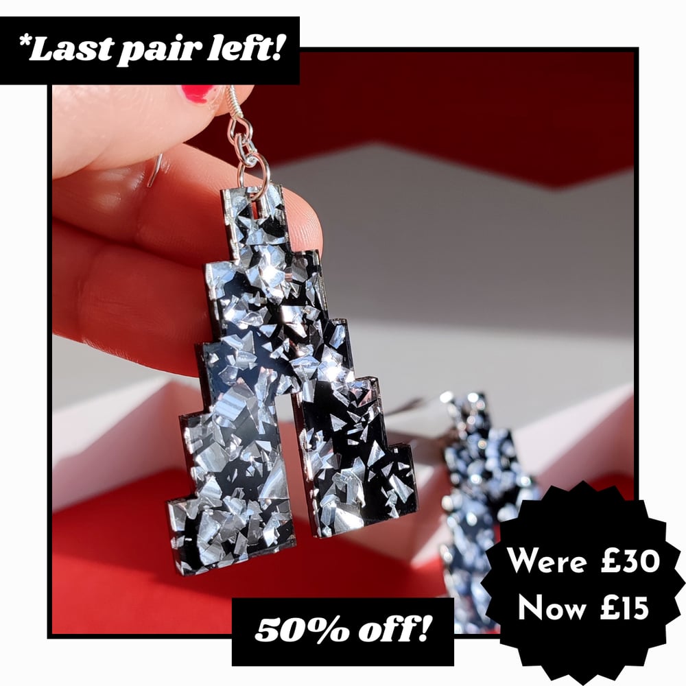 Image of Glitzy Statement Pyramid Earrings