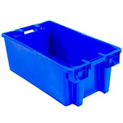 Image 1 of C18702 Grey/Blue, 31" x 18" x 12", Heavy Duty Stack and Nest Container