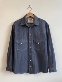 Image 1 of The Serge Shirt in Grey Chambray