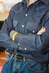 Image 5 of The Serge Shirt in Grey Chambray