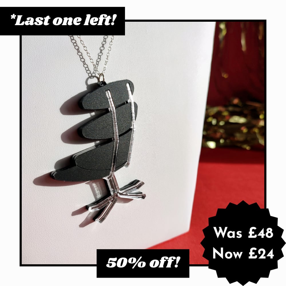 Image of Retro Office Chair Acrylic Necklace - Black