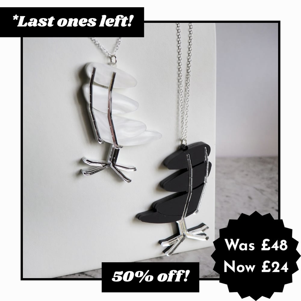 Image of Retro Office Chair Acrylic Necklace - Black