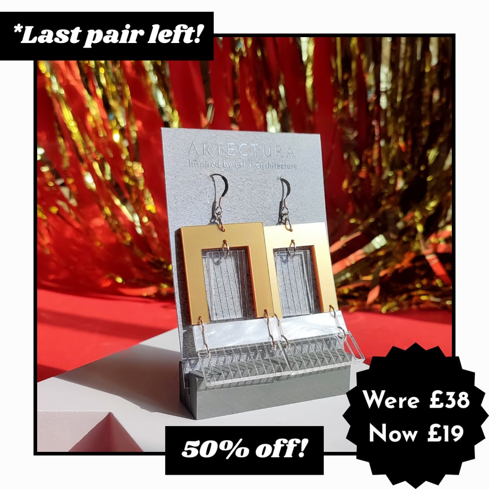 Image of Villa Savoye Inspired Arch Drop Architectural Earrings